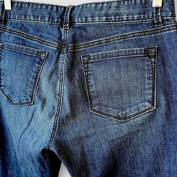 Ann Taylor LOFT Curvy Bootcut Mid Rise Blue Wash Jeans Stretch Size 30/10 Tall - Picture 9 of 13